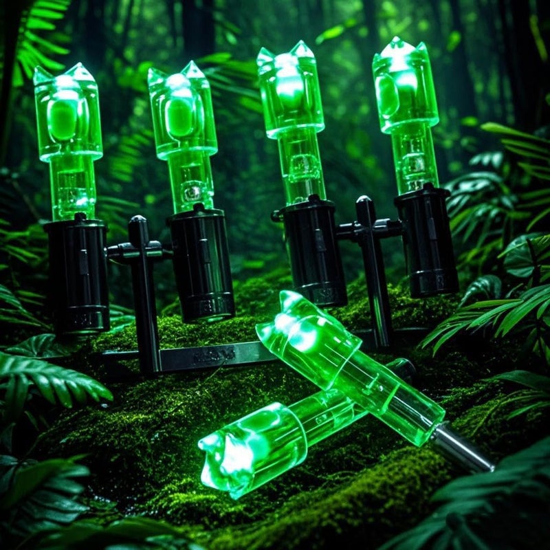 LightingU 12pcs Bolts Lighted Nocks with .285 .297 .300 .305 Bushings, High-Visibility LED Crossbow Accessories for Hunting On/Off Switch - Image 3